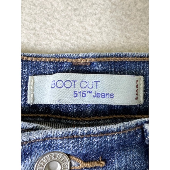 Levi's 515 Bootcut Jeans Women's 8 Short 30x30 Blue Denim  Flaured Casual Y2K - Picture 9 of 16